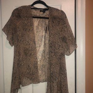 Light Pink and Black Button Up Sheer Kimono